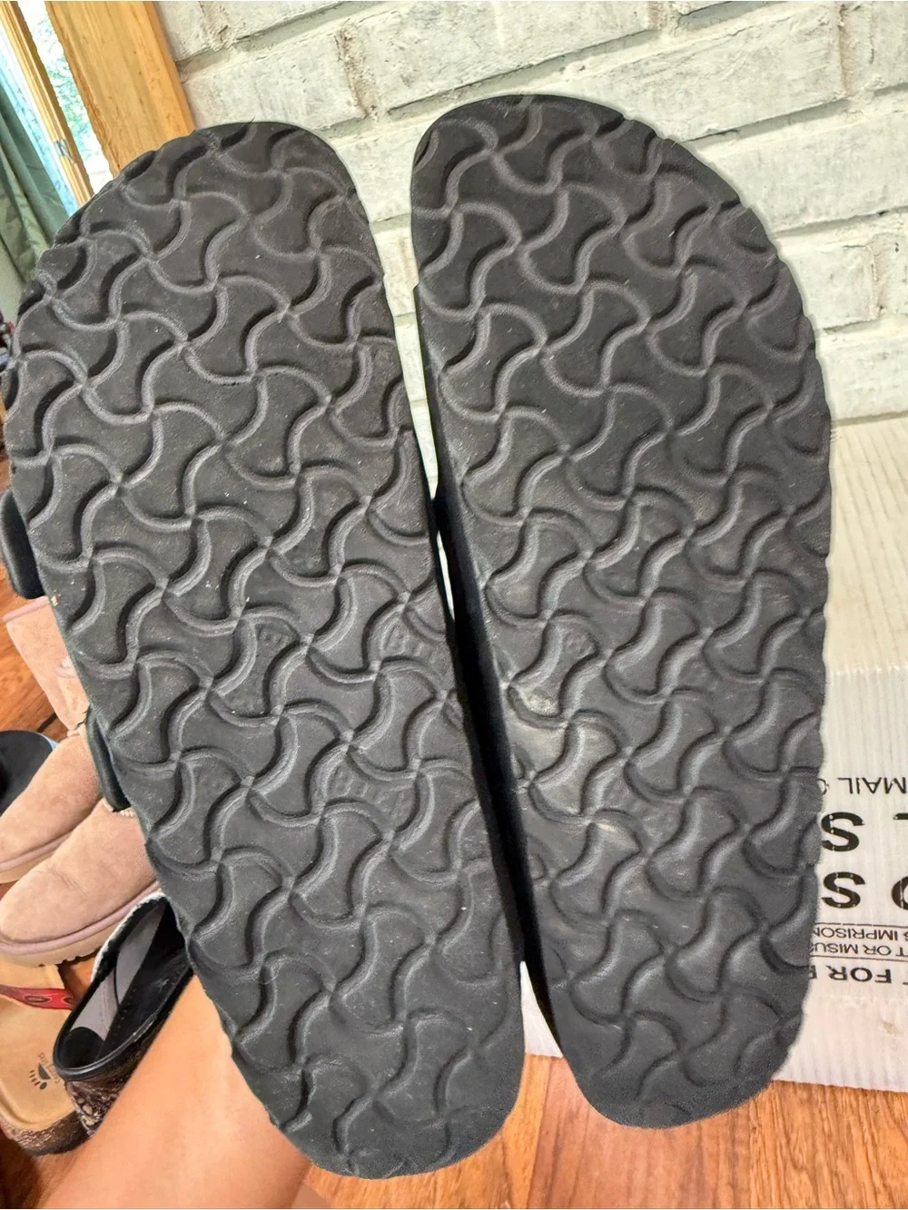 Birkenstock  Black EVA Two-Strap Slide Sandals size 40